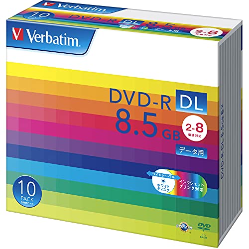 ‎バーベイタム(Verbatim) Verbatim バーベイタム 1回記録用 DVD-R DL 8.5GB 10枚 ホワイトプリンタブル 片面2層 2-8倍速 DHR85HP10V1