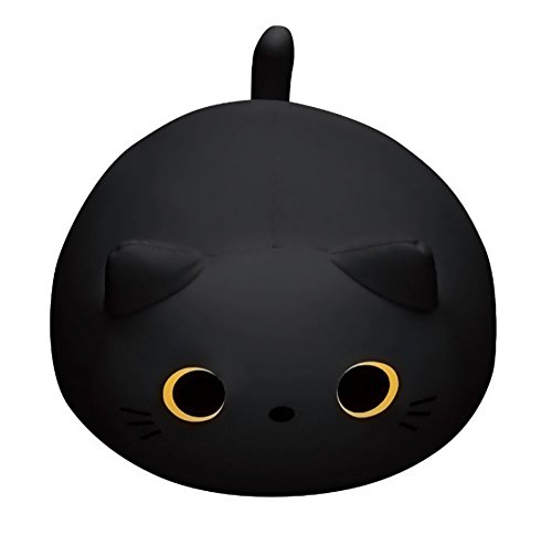 MOGU(モグ) もぐっちみ〜たん クッション 身体が求めるビーズクッション へたりにくい パウダービーズ使用 小型(約29x24x35cm) ブラック 抱き枕 お昼寝 タブレットスタンド 猫 ネコ ぬいぐるみ キャラクター 寝室 子供部屋