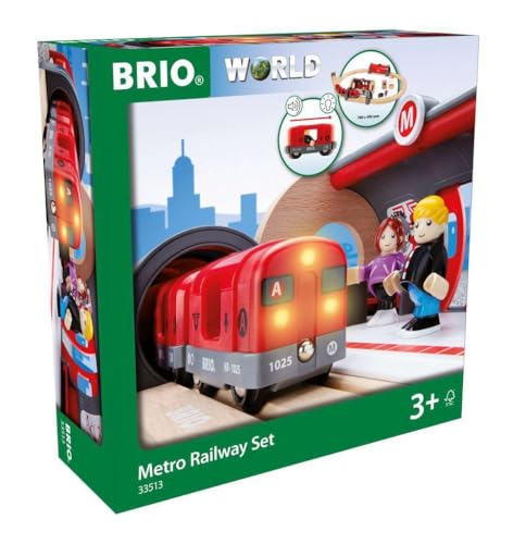 BRIO (ブリオ) WORLD メトロレールウェイセット [全20ピース] 対象年齢 3歳~ (電車 おもちゃ 木製 レール) 33513