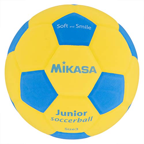 ミカサ(MIKASA) ジュニア サッカーボール 3号 スマイルサッカー 約150g イエロー/ブルー 貼りボール SF3J-YBL 推奨内圧0.10-0.15(kgf/㎠)