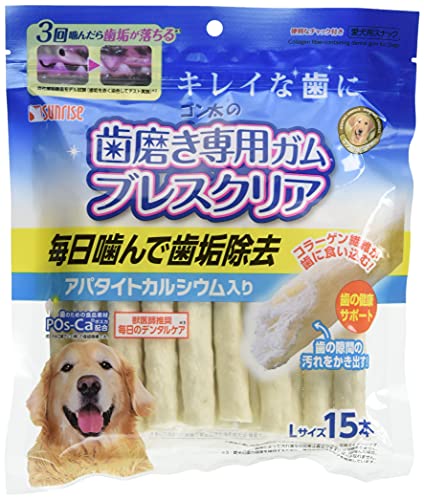 ゴン太の歯磨き専用ガム ブレスクリア アパタイトカルシウム入り L 15本