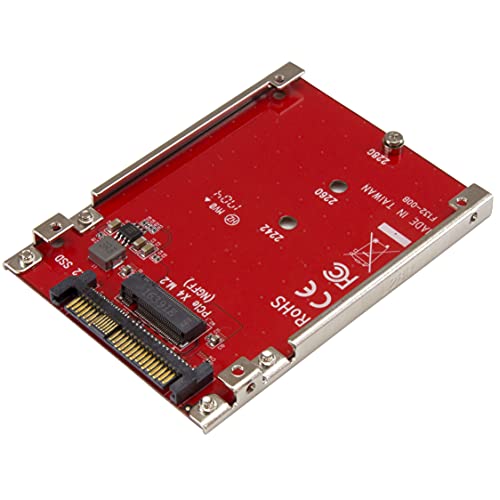 StarTech.com M.2 - U.2変換アダプタ/M.2 PCIe NVMe SSD対応/PCI Express M.2ドライブ - 2.5インチU.2(SFF-8639)ホストアダプタ/M.2 SSD変換(レッド) U2M2E125