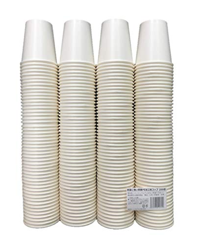 ニッチプラス(Niche plus) 結露に強い両面PE加工 紙コップ ホワイト 7オンス(205ml) 200個入