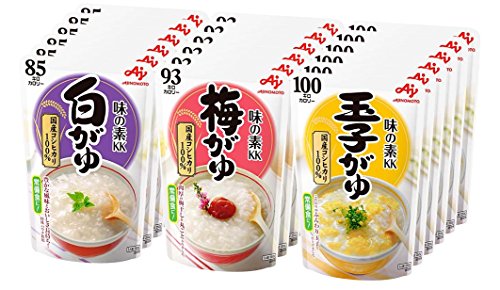 味の素 おかゆ 3種×6個セット 白がゆ6個、梅がゆ6個、玉子がゆ6個 レトルト レンジ調理 非常食 備蓄