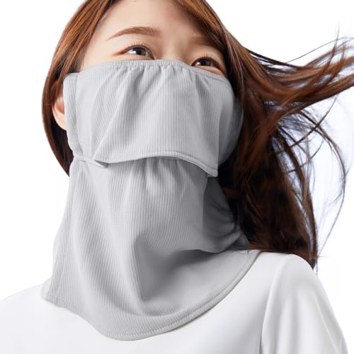 [YAKeNU UV CUT MASK] 日焼け防止フェイスカバー ヤケーヌスタンダード（マジック式） (ライトグレー)