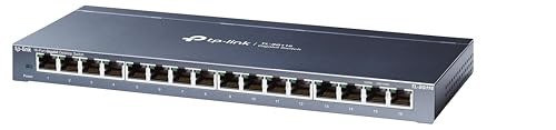 TP-Link 16ポート ハブ 10/100/1000Mbps デスクトップ ギガビット 金属筐体 設定不要 5年保証 ウォールマウント スイッチングハブ TL-SG116