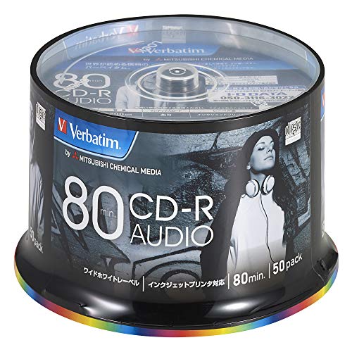 バーベイタムジャパン(Verbatim Japan) 音楽用 CD-R 80分 50枚 ホワイトプリンタブル 48倍速 MUR80FP50SV2