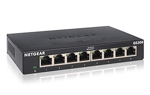 ネットギア NETGEAR 卓上型コンパクト アンマネージスイッチングハブ GS308 ギガビット 8ポート 静音ファンレス 省電力設計 3年保証