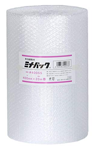 【 日本製 】 酒井化学 #400SS 400mm×20m 緩衝材 ロール ミナパック 紙管なし 【 ポリエチレン製 エアキャップ 】産業用 (業務用エアパック) 透明