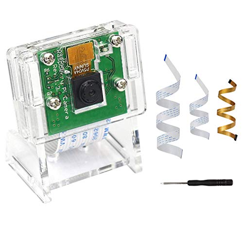 RasTech Raspberry Pi カメラモジュール Raspberry Pi カメラ 500万画素 Raspberry Pi 5/4B/3B+/3B/2B+/ZERO1.3/ZERO 2W/ZERO W for Raspberry Pi クリアスタンド*1、リボンケーブル*3