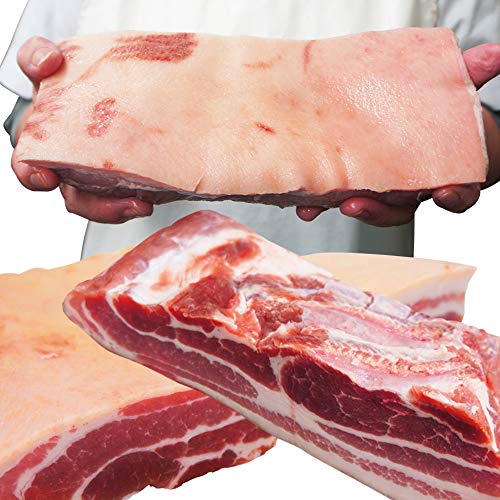 株式会社池延 皮付き豚バラブロック1kg冷凍　手にはいらない希少3枚肉　角煮や東坡肉