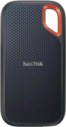 【Amazon.co.jp限定】SanDisk SSD 外付け 1TB USB3.2Gen2 読出最大1050MB/秒 防滴防塵 SDSSDE61-1T00-GH25 エクストリーム ポータブルSSD V2 Win Mac PS4 PS5 エコパッケージ 5年保証