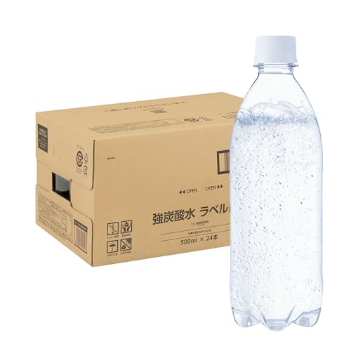 by Amazon 炭酸水 ラベルレス 500ml ×24本 富士山の強炭酸水 バナジウム含有 強炭酸水 ペットボトル 静岡県産 500ミリリットル (Smart Basic)