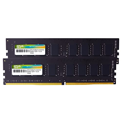 シリコンパワー デスクトップPC用 メモリ DDR4 3200 PC4-25600 16GB x 2枚 (32GB) 288Pin 1.2V CL22 SP032GBLFU320X22