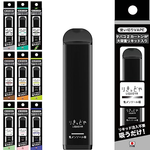 りきっどや 使い切りVAPE 鬼メンソール極 大容量 吸引回数約4000回 ニコチンなし タールなし