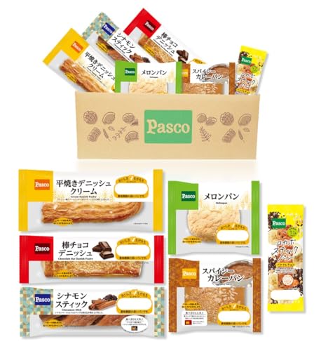 Pasco 日持ち長持ち バラエティセット 6種12個入【オリジナル段ボール】｜パスコ パン 詰め合わせ 菓子パン 惣菜パン デニッシュ