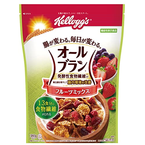ケロッグ オールブラン フルーツミックス 380g ×6袋 小麦ふすま シリアル 腸活 発酵性 食物繊維