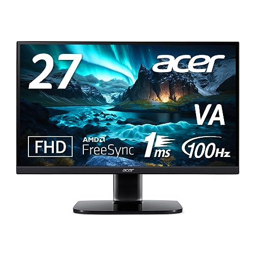 日本エイサー 【Amazon.co.jp限定】Acer モニター 27インチ フルHD VA 非光沢100Hz 1ms HDMI ミニD-Sub15 VESAマウント対応 スピーカー内蔵 AMD FreeSync KA272Hbmix
