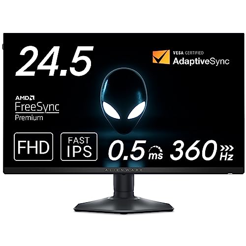 Dell AW2523HF 24.5インチ Alienware ゲーミングモニター(3年間無輝点交換保証/FHD/Fast IPS,非光沢/DP,HDMI/sRGB 99%/縦横回転,高さ調整/0.5ms/360Hz/AMD FreeSync ™Premium)