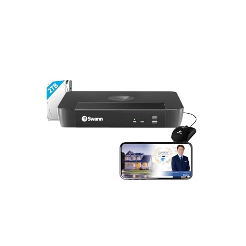 【日本正規代理店】Swann セキュリティカメラ 8CH 4K NVRレコーダー 2TB搭載（最大6TB対応）H.265 VGA/HDMIポート 屋外 屋内対応 スマホ遠隔監視対応 ネットワークカメラ用 防犯録画機 記録レコーダー本体 カメラ組み合わせ用 SRNVR-88580H-JP