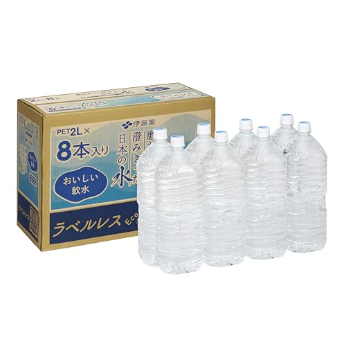 【Amazon.co.jp限定】伊藤園 ラベルレス 磨かれて、澄みきった日本の水 2L×8本