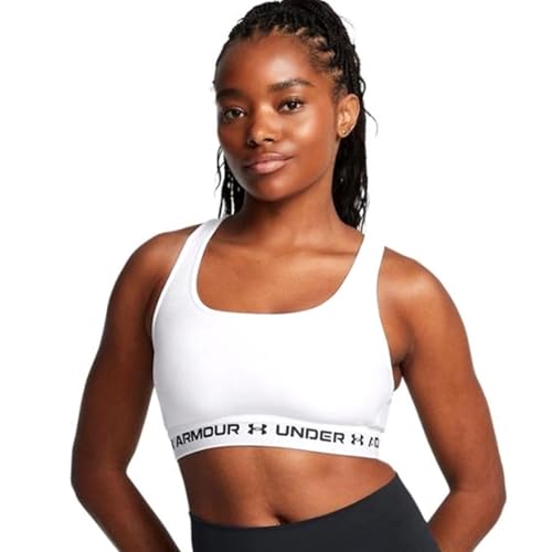 [アンダーアーマー] UA CROSSBACK MID BRA White/White/Black LG