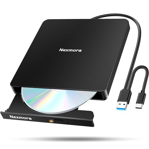 【2024革新型・高速USB3.0対応】 CD DVDドライブ 外付け 静音 DVDプレーヤー 外付けDVDドライブ USB3.0＆Type-C両接続 読取/書込可 CDプレーヤー バスパワー駆動 外付けCDドライブ 軽量 薄型 光学ドライブ 外付け CDドライブ Mac PC パソコン Windows11対応 Windows10/8/7XP 外付け CD DVD ドライブ (ブラック)