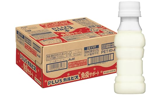 アサヒ飲料 PLUSカルピス 免疫サポート ラベルレスボトル 100ml×30本 [機能性表示食品] [健康な人の免疫機能の維持に役立つ] [ホコリ・ハウスダストなどによる鼻の不快感を軽減する] [L-92] [常温保存可能]