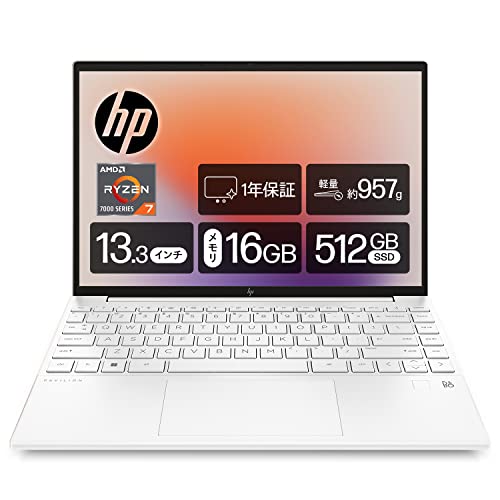 HP ノートパソコン Pavilion Aero 13-be 2023年モデル 13.3インチ 軽量957g Ryzen7 7735U 16GBメモリ 512GB SSD Windows11 Home セラミックホワイト (型番：7P6H0PA-AAAZ)