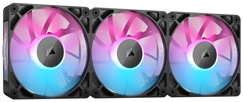 CORSAIR iCUE LINK RX120 RGB スターターキット 120mm PWM PCケースファン トリプルパック（iCUE LINKシステムハブ付属） ブラック CO-9051018-WW