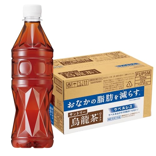 サントリー 烏龍茶 ラベルレス お茶 ペットボトル 525ml×24本 [機能性表示食品]