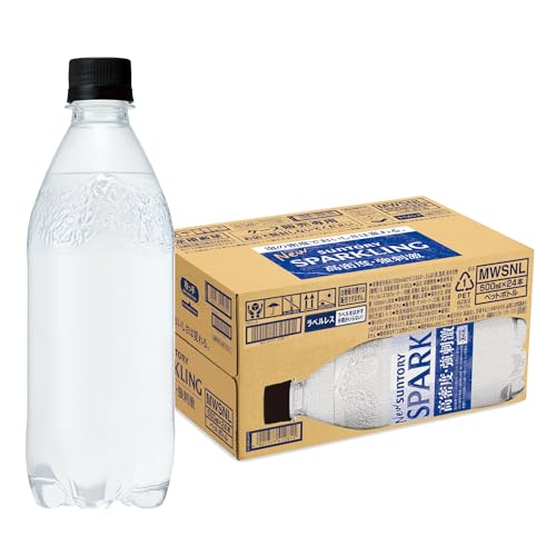 Suntory サントリー 天然水 SPARKLING スパークリング ラベルレス 500ml×24本 [炭酸水]