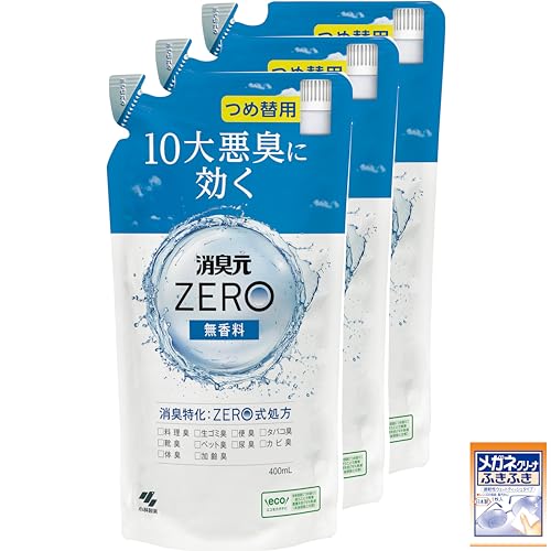 消臭元 【まとめ買い】ZERO つめ替用 無香料 ×3個 (おまけ付き) 消臭剤 【Amazon.co.jp限定】