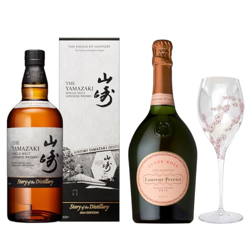 【サントリープレミアムセレクション】ローランペリエロゼ (グラス付き)・山崎 Story of the Distillery 2024 [シャンパン 750ml×1本、ウイスキー 700ml×1本]