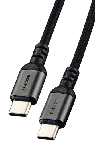 エレコム USB Type C ケーブル 1m 100W PD対応 高速充電 断線防止 高耐久 ナイロンメッシュ 【 MacBook/iPad/Galaxy/Android スマホ タブレット 等対応 】 ブラック 【iPhone 16 シリーズ 対応検証済】 MPA-CCECAN10BK