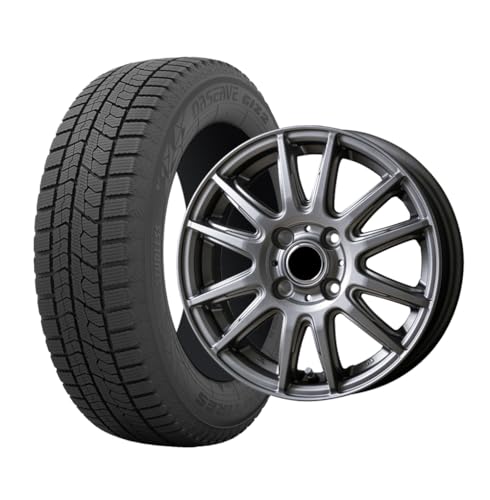 【スタッドレスタイヤ・ホイール 4本セット】トーヨータイヤ 155/65R14 75Q OBSERVE GIZ2 (ホイール) 14×4.5J PCD100/4H +45 TS-6 マッドシルバー (軽自動車用) 14インチ スタッドレス N-BOX ムーヴ ハスラー