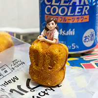 クリアクーラー　グレープフルーツとメープルカステラとフチ子