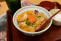 とろたま親子丼とフチ子