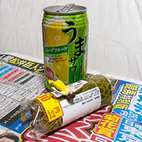 うまサワー グレープフルーツと手巻寿司 納豆とフチ子