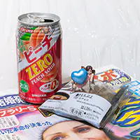 ゼロサワー　ピーチともちぷよ(生チョコ)とフチ子