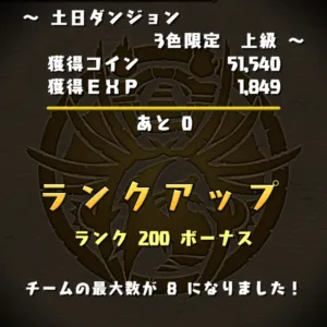 パズドラのランク200ボーナス